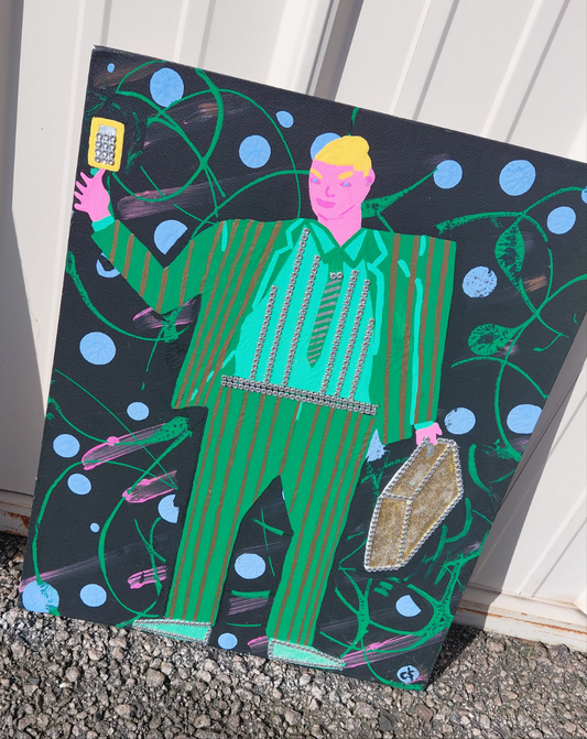 COCOMONEY ART Business Man 1 OF 1 CUSTOM PIECE BY COCOMONEY painting on canvas