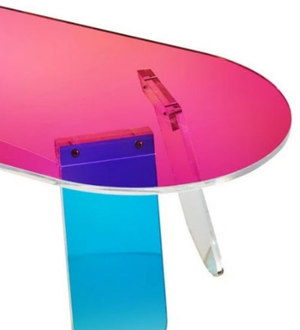Acrylic Coffee Table with gloss finish multicolored