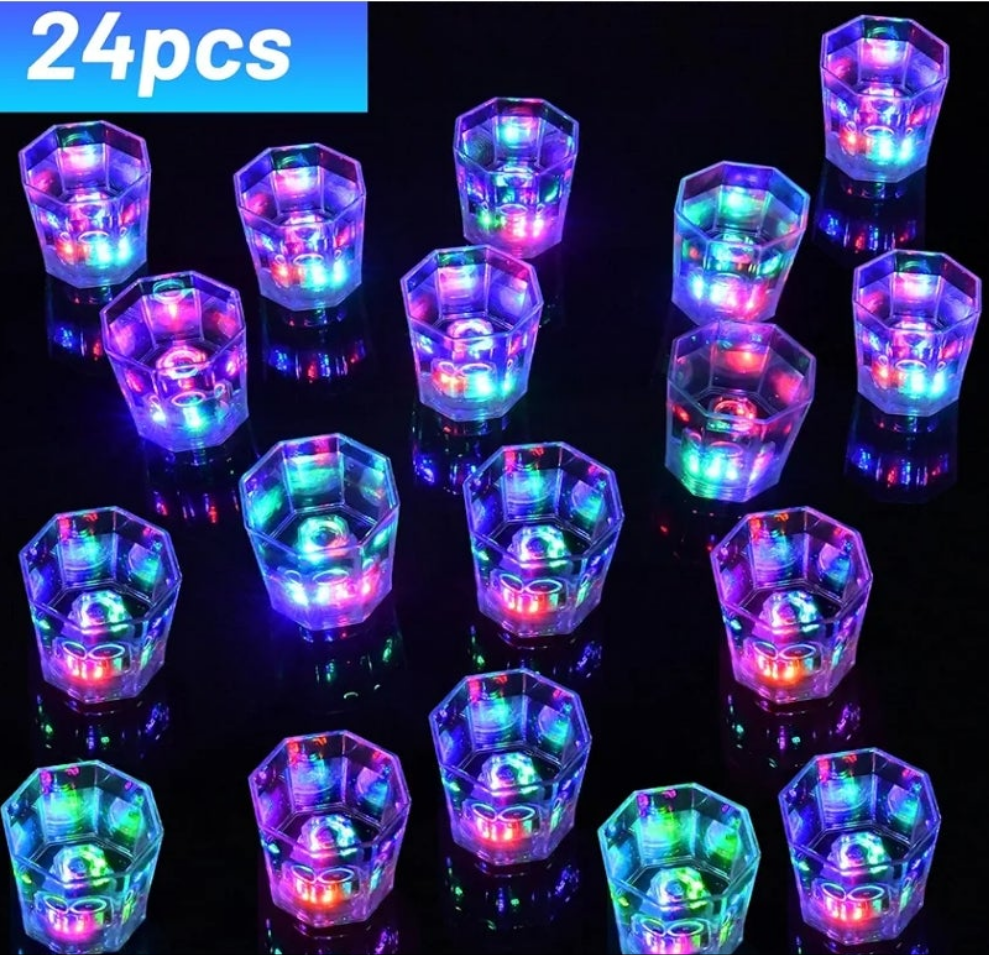 Light Up Shot Glasses Set of 24 Party Favors Adults Funny Shot Glasses Led Shot Glasse Glow in the Dark Party Shot Glass Party Cups Decorations for Birthday Wedding Bachelorette Parties