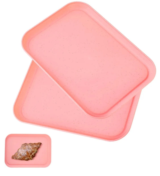 2 pcs Serving Tray for Entertaining, Serving Platters for Snacks, Fruit, Cookies, Dessert, Fast Food Reusable Plastic Trays for Serving Food and Pantry Organization in Kitchen & for Parties