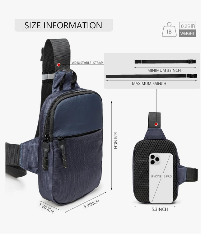 Mini Sling Bag for Women and Men, Small Crossbody Bag Casual Trendy Waterproof Phone Chest Bag for Travel