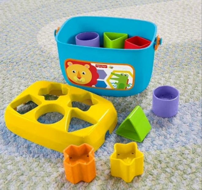 Baby's First Blocks, Stacking Toy Set of 10 Shapes for Sorting Play, for Infants Ages 6+ Months