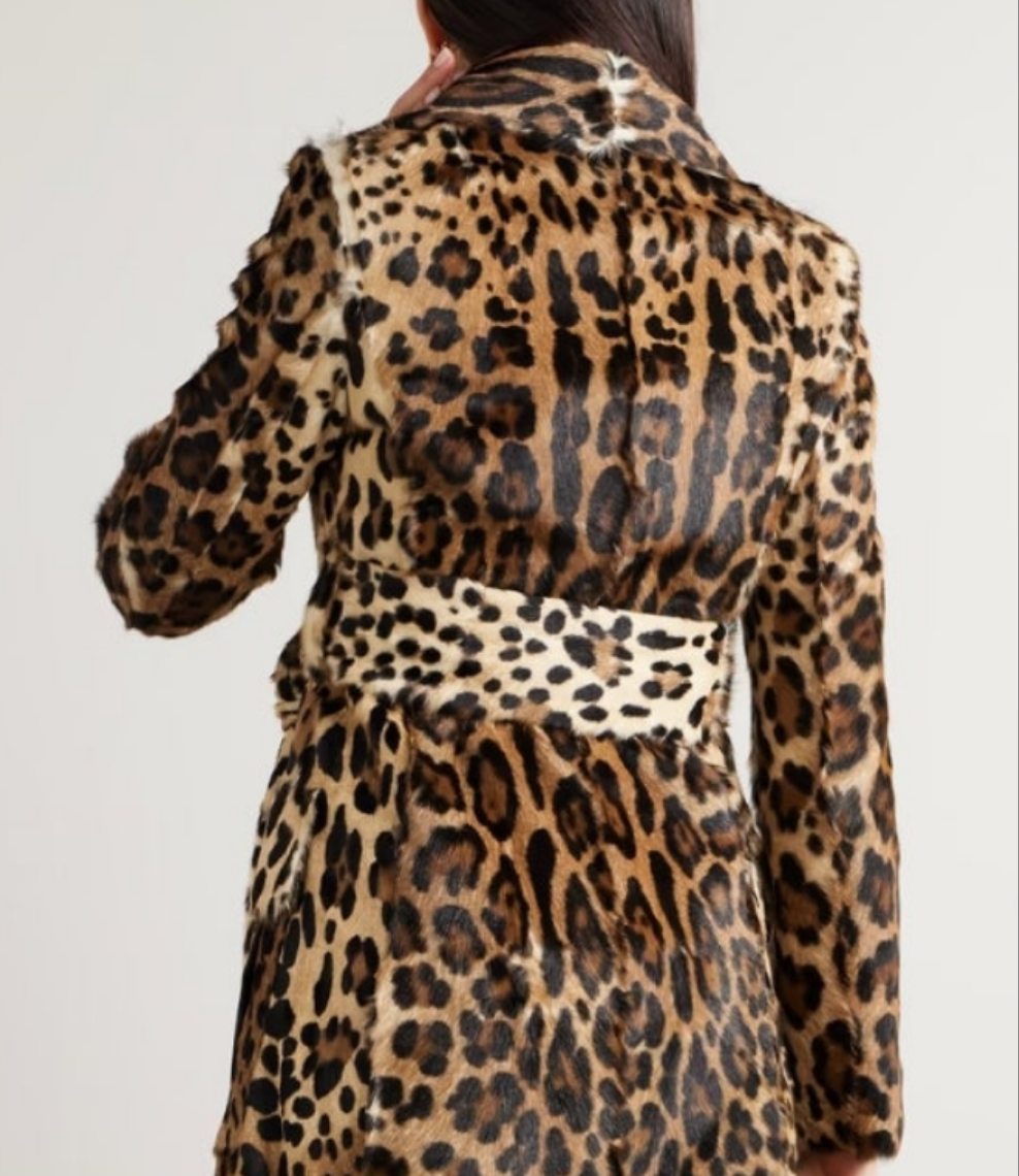 Dolce & Gabbana
Belted Double-breasted Leopard-print Goat Hair Coat - Animal print