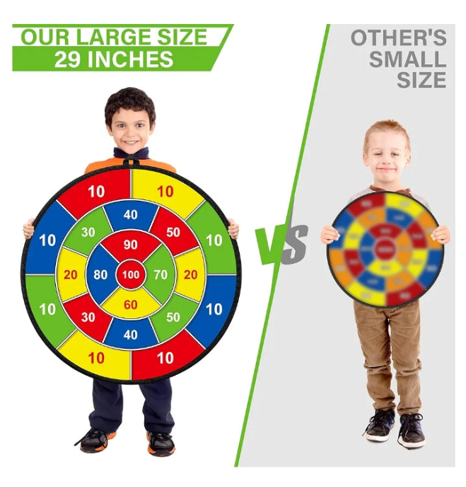 Large Dart Board for Kids, Kids Double-Sided Dart Board with Sticky Balls and Darts, Indoor/Outdoor Sport Fun Party Play Game Toys, Gifts