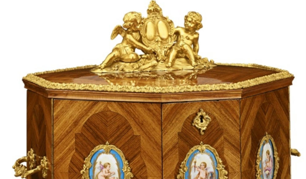 Baccarat Cave à Liqueur with Sèvres Porcelain