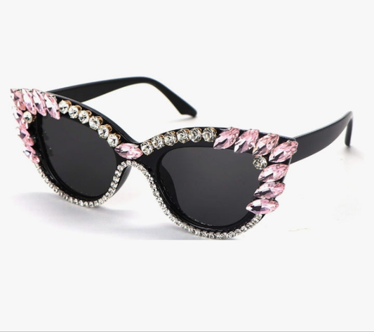 Cateye Sunglasses for Women UV400 Protection Cat Eye bling rhinestone Sun Glasses
