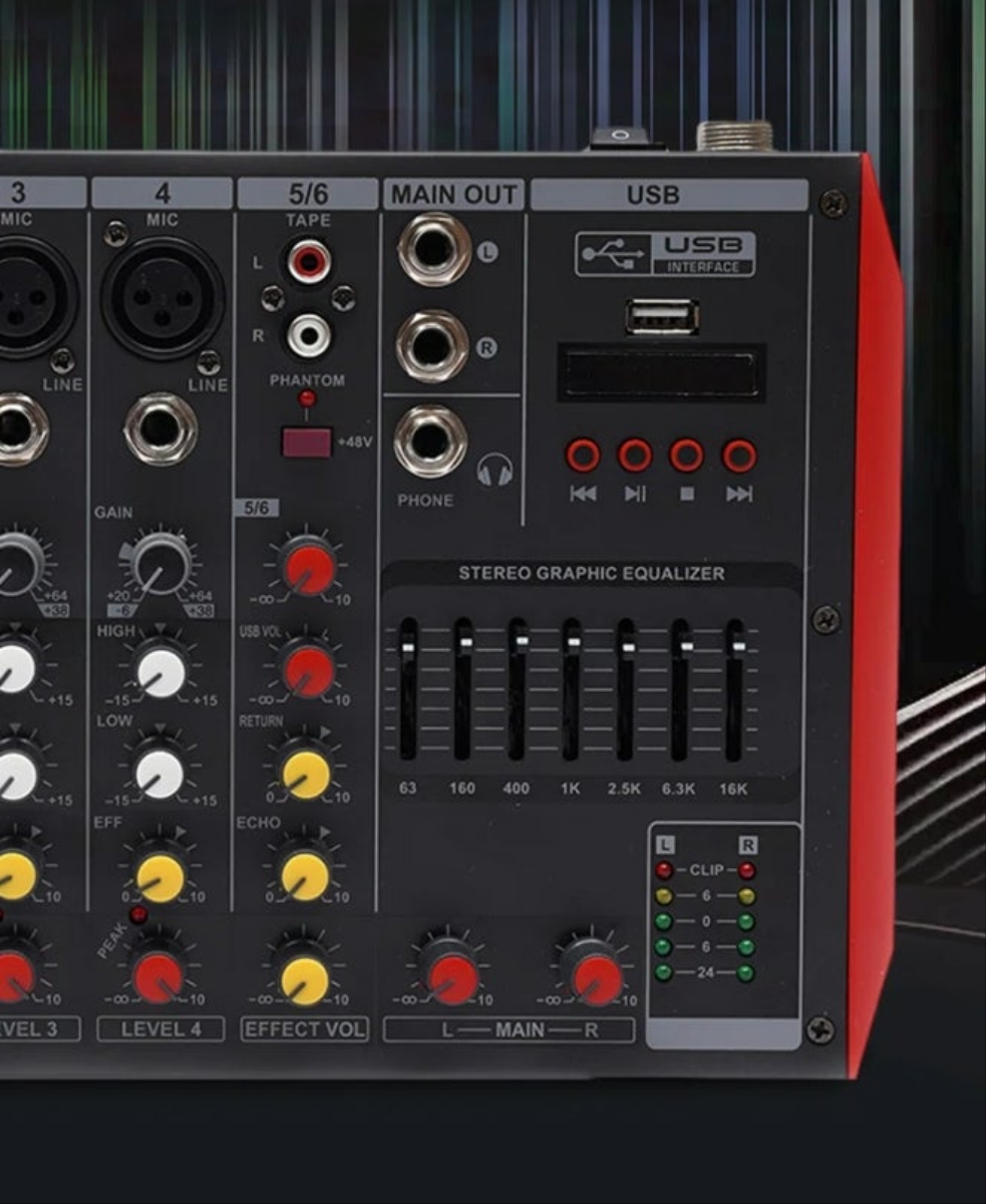 6 Channel Bluetooth Versatile Audio Mixer