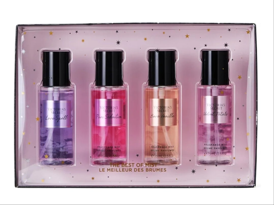 Victoria's Secret Fragrance Mist Collection 4 Piece Mini Gift Set, Assorted Scents