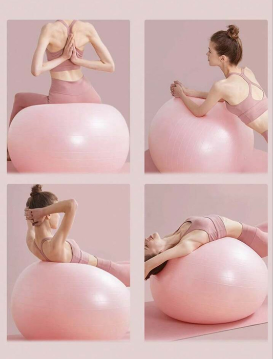 Anti-Burst, Yoga Ball For Fitness,Stability Ball Chair, Heavy Duty Large Exercise Ball For Workout, Balance And Core Training pink