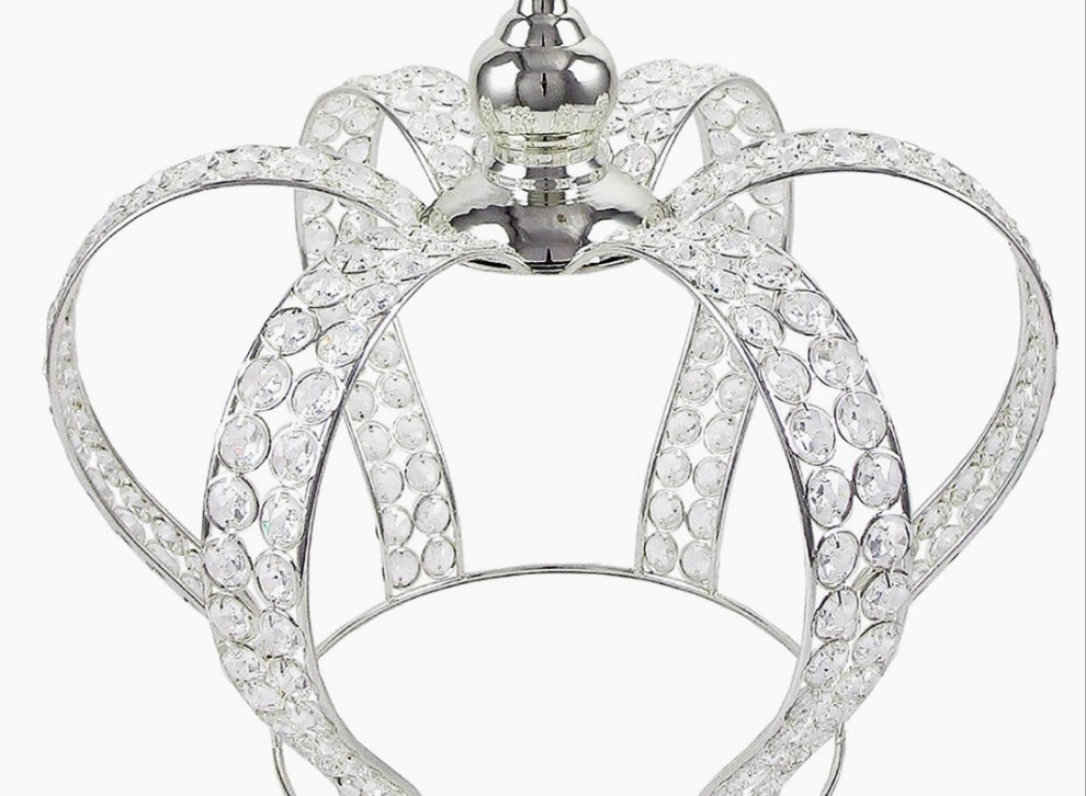 Crown gemstone decor in silver or gold