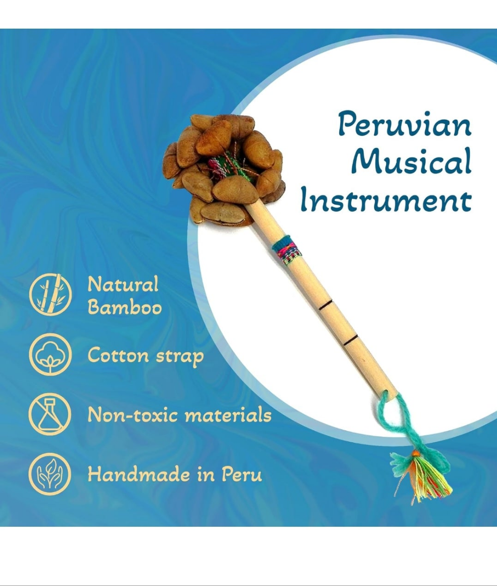 Maracas for Adults/ASMR Tool: Seed Shaker instrument | Bamboo Instrument, Musical Instruments - Natural Cacho Seed Pods Shaker – Handmade Nut Shell Percussion Instrument