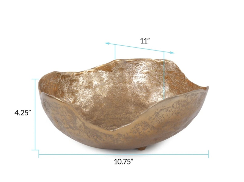 Round Bowl Uneven Rough Gold Finish
