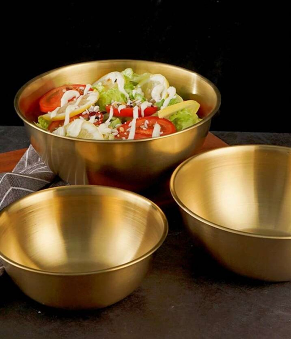 3pcs/1pc Stainless Steel Salad Mixing Bowl With Scale, Baking & Egg Beating Bowl, Vegetable Washing Basin Set