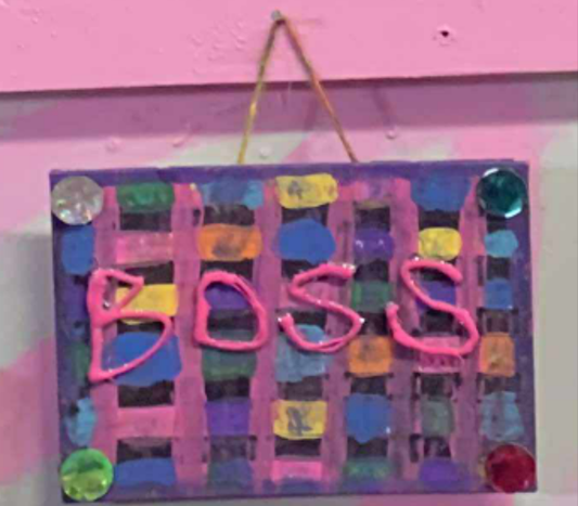 COCOMONEY ART Boss Check 1 OF 1 CUSTOM PIECE BY COCOMONEY painting on canvas