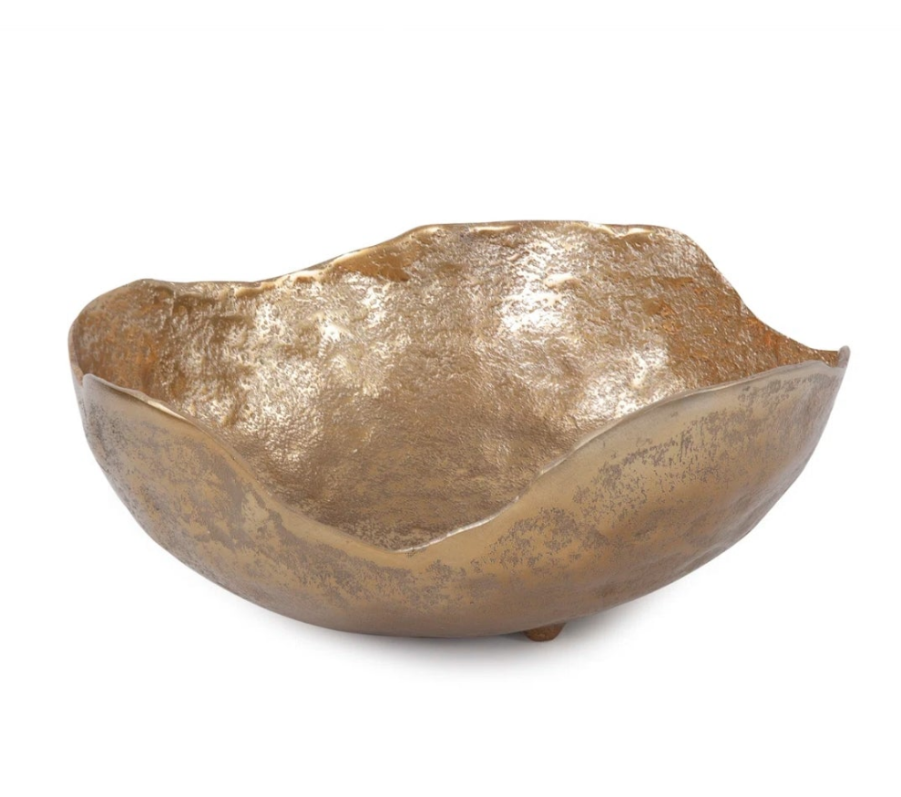 Round Bowl Uneven Rough Gold Finish