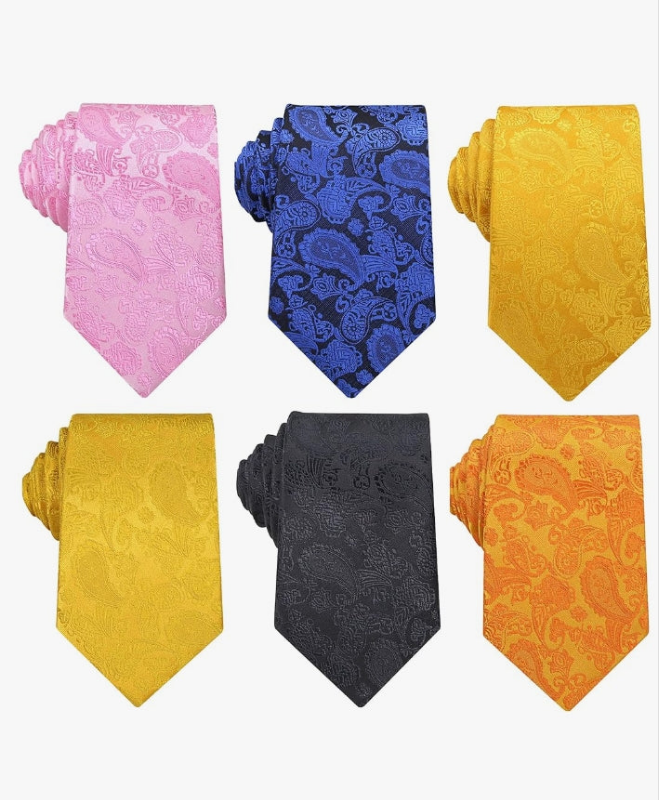 Lot 6 PCS Classic Men's Silk Tie Necktie Woven JACQUARD Neck Ties