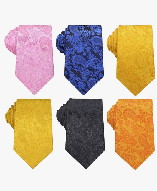 Lot 6 PCS Classic Men's Silk Tie Necktie Woven JACQUARD Neck Ties