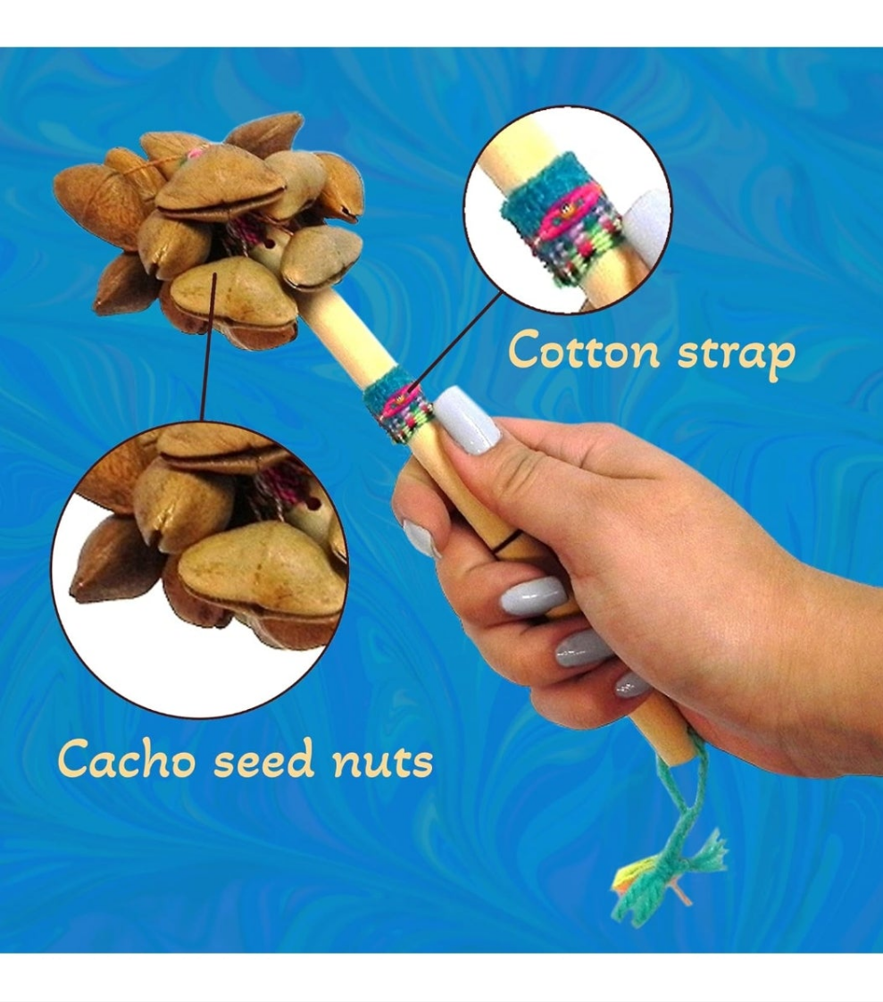 Maracas for Adults/ASMR Tool: Seed Shaker instrument | Bamboo Instrument, Musical Instruments - Natural Cacho Seed Pods Shaker – Handmade Nut Shell Percussion Instrument