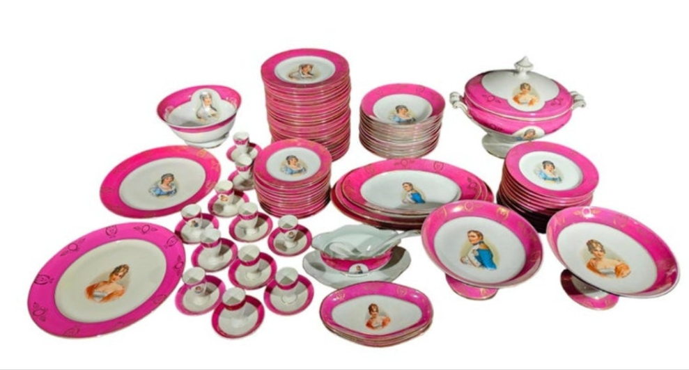 Service, Porcelain Tableware with Napoleon Pirkenhammer, 1880