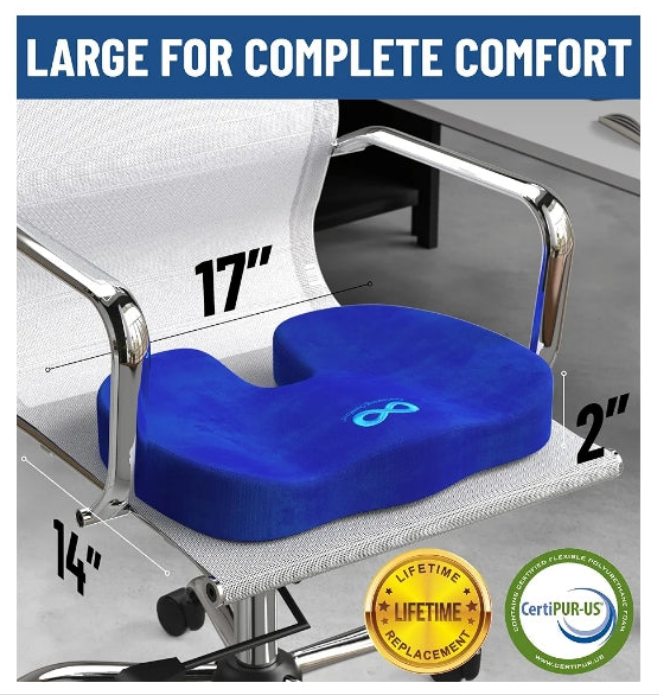 Doctor Recommended Memory Foam Seat Cushions for Office Chairs - HSA FSA Eligible Tailbone Pain Relief Cushion, Sciatica & Back Support, Office Chair Cushion & Car Seat Cushion