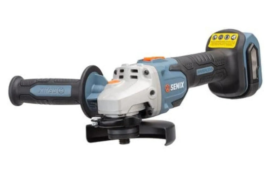 SENIX PAX2125-M2-0 X2 20 Volt Max* 5-Inch Brushless Angle Grinder Tool, 8500 RPM Max, 3-Position Auxiliary Handle, Spring-Loaded Safety Slide Switch, Tool Only, Battery Not Included