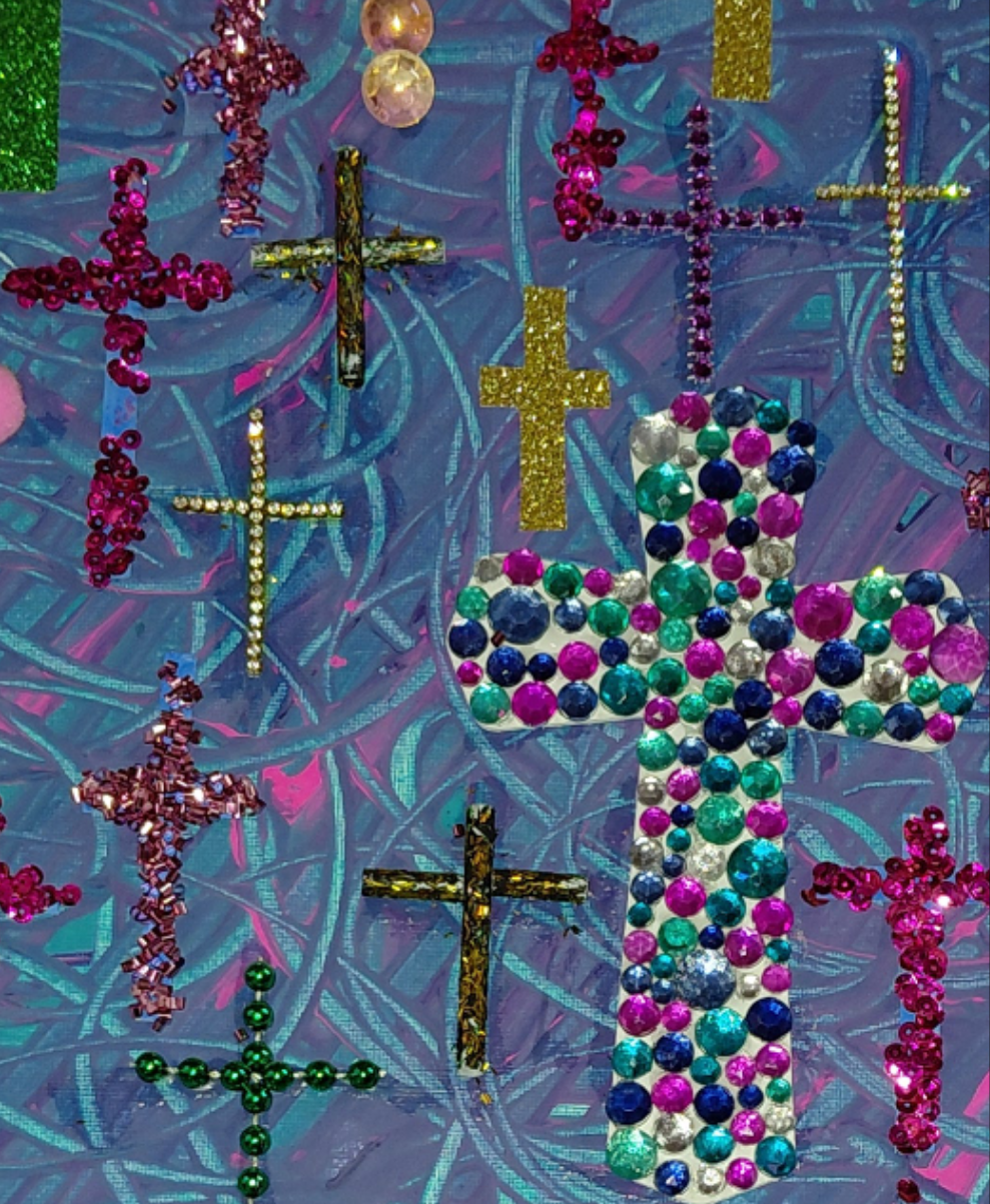 COCOMONEY ART Crosses 1 OF 1 CUSTOM PIECE BY COCOMONEY painting on canvas