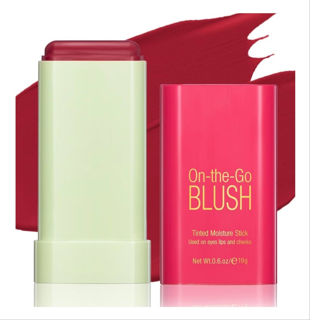 Blush Stick for Cheeks - Cream Makeup Blush Wand, Solid Moisturizer Stick for Cheeks Tint, Natural Blendable Waterproof Korean Matte Long-Lasting Smooth Blushes