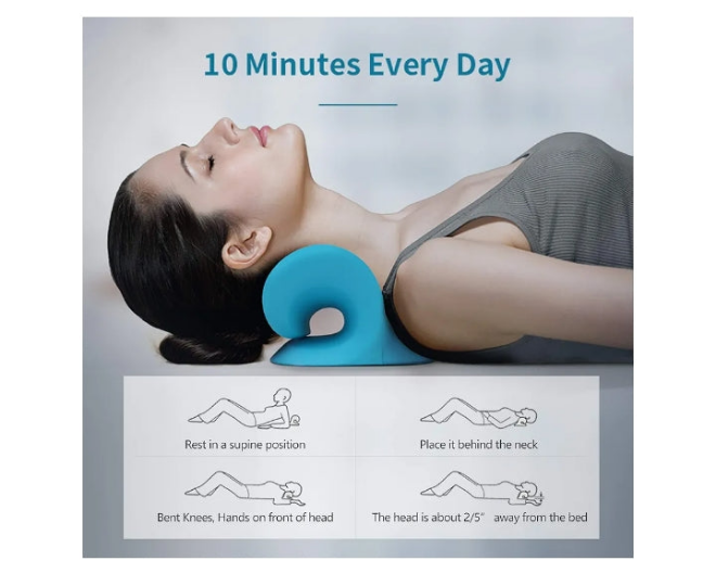 Neck and Shoulder Relaxer, Cervical Traction Device for TMJ Pain Relief and Cervical Spine Alignment, Chiropractic Pillow Neck Stretcher