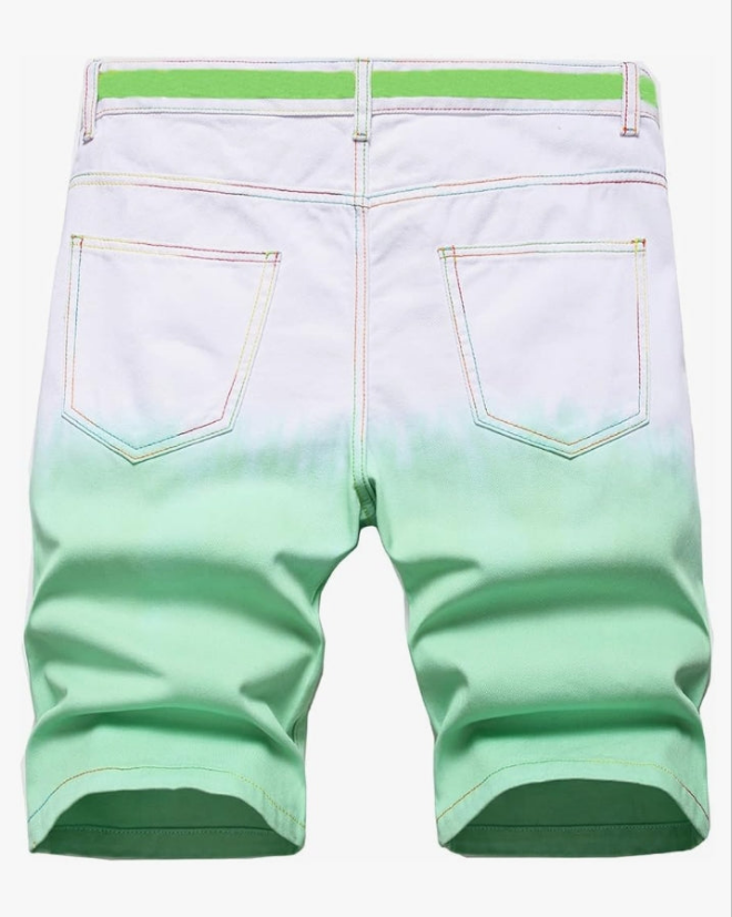 Men's Casual Printed Slim Fit Denim Shorts