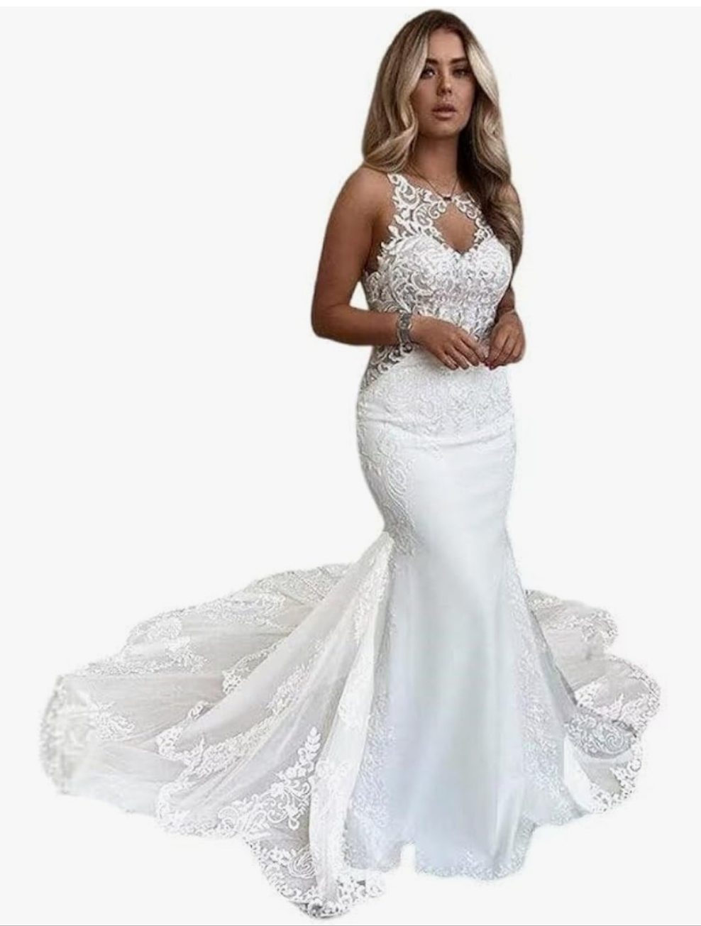 Mermaid Wedding Dress for Bride Women's Lace Applique s Vintage V Neck Wedding Dresses Ball Gowns