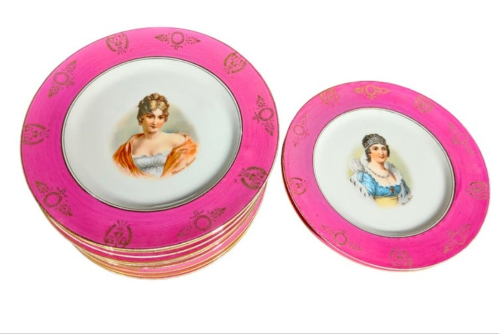 Service, Porcelain Tableware with Napoleon Pirkenhammer, 1880