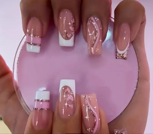 24 pcs acrylic Cocomoney nails with glue and nail accessories