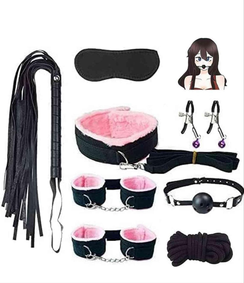 Sex Bed Bondage Restraints Kit Toys for Ankle and Wrist Bar Women Sex Resistance Bands Bed for Neck with Ankle Straps Sex Pink Handcuffs Hand Cuff Bracelets Set for Women Adults Bedroom Sweater