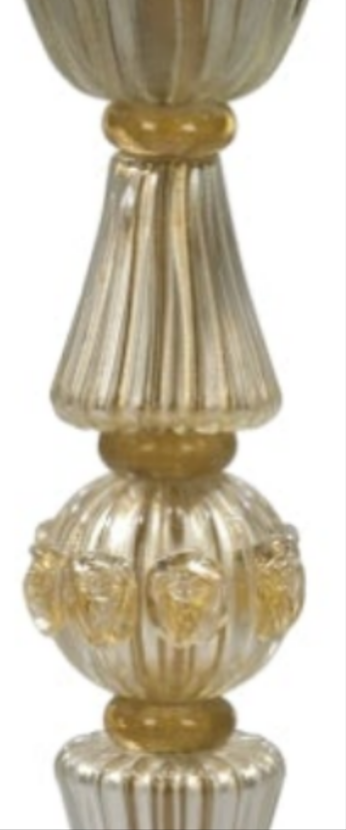 24-Carat Gold Leaf Murano Venetian Glass Water Fountain Incredible