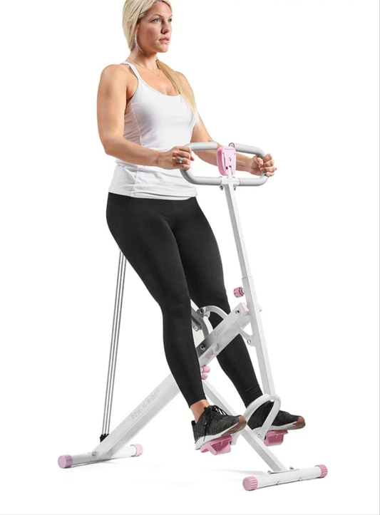 Health & Fitness Row-N-Ride Squat Assist Trainer, Foldable & Easy Setup Exercise Equipment w/Adjustable Resistance, Home Gym Training Machine for Arm, Glute & Leg Workout, Optional in Colors