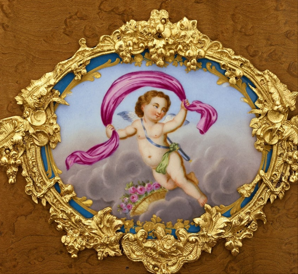 Baccarat Cave à Liqueur with Sèvres Porcelain