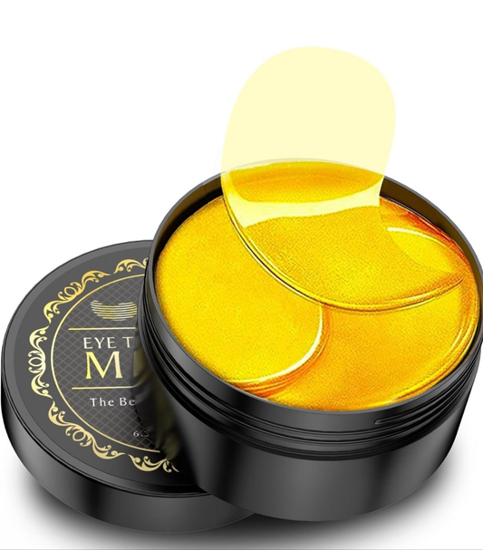 24K Gold Under Eye Patches - 60 Pack for Puffy Eyes, Dark Circles, Bags & Wrinkles with Collagen & Hyaluronic Acid