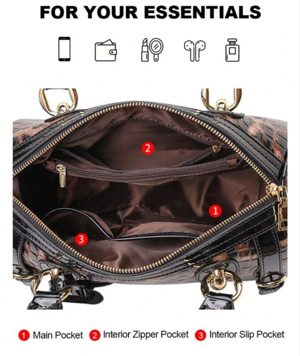 Cocomoney Handbag Coffee Brown drink me up Leopard 😆