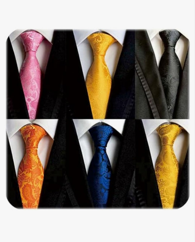 Lot 6 PCS Classic Men's Silk Tie Necktie Woven JACQUARD Neck Ties