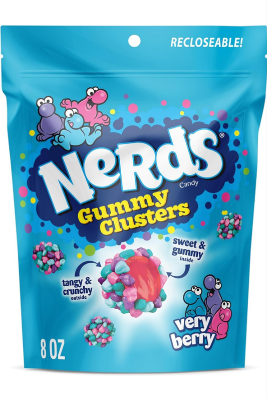 Gummy Clusters, Candy, Very Berry, Crunchy and Gummy, 8 oz