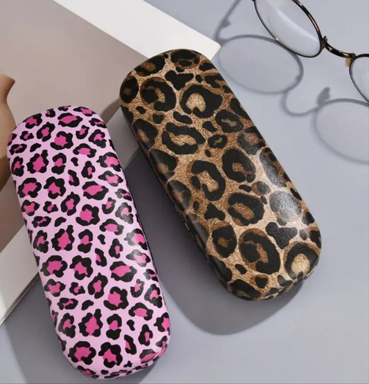 Leopard glasses holder pu leather