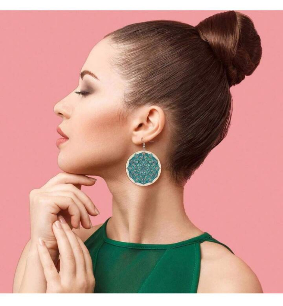 200pcs Unfinished Wooden Round Earring Kit - Create Your Own Unique Bohemian Style Jewelry With DIY Craft Supplies For Handmade Accessories