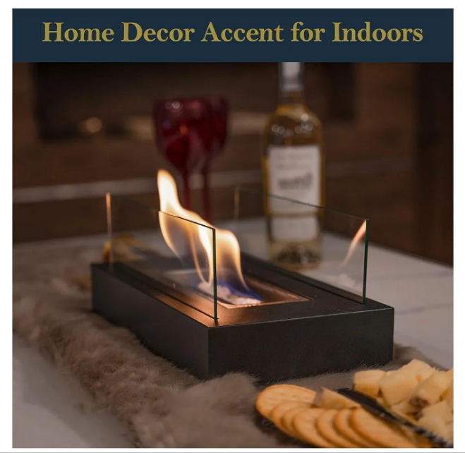 Tabletop Fire Pit with Smores Maker Kit Portable Indoor/Outdoor Mini Small Fireplace Table Top Decor Home Patio Gifts for Women Mom Her Wedding Housewarming Christmas Birthday White Elephant Gift