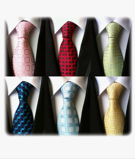 Lot 6 PCS Classic Men's Silk Tie Necktie Woven JACQUARD Neck Ties