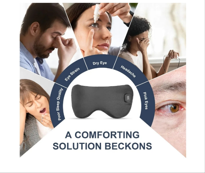 Heated Eye Mask Cordless, Warm Eye Compress for Dry Eyes Stye Blepharitis Chalazion MGD Eye Treatment, Heat Therapy to Unclog Gland, Soothe Tired and Sore Eyes