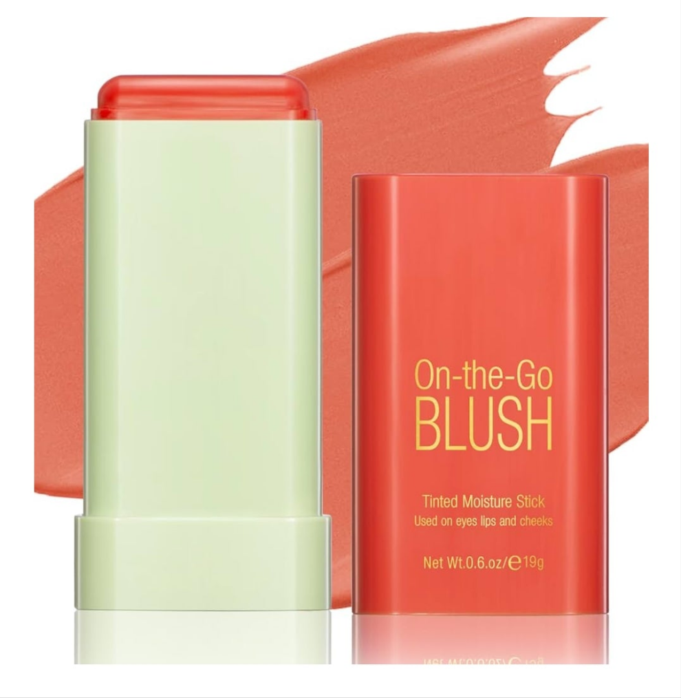 Blush Stick for Cheeks - Cream Makeup Blush Wand, Solid Moisturizer Stick for Cheeks Tint, Natural Blendable Waterproof Korean Matte Long-Lasting Smooth Blushes