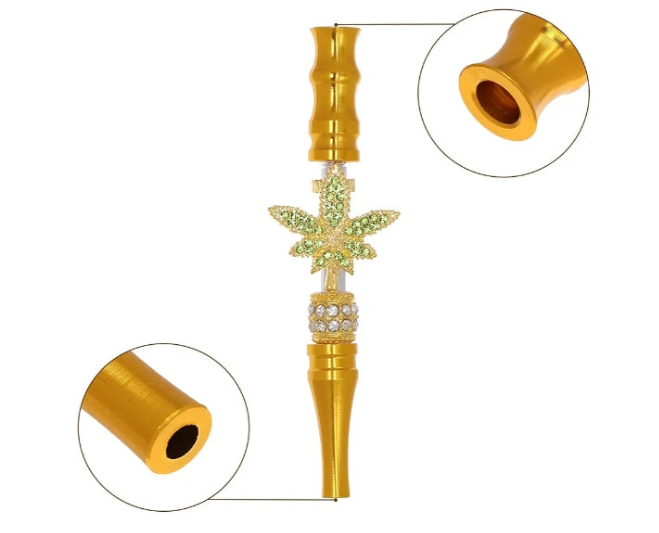 Hookah Tips Mouthpiece,Hookah Accessories Shisha Nargila Hose Mouth Tips Cigarette Holder for Women Metal Colored Rhinestone Nozzles,