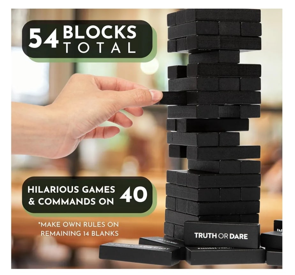 Adult Drinking Game - 54 Blocks with Hilarious Drinking Commands on 40 of Them | Perfect Party Starter | Entertaining Party Game for Adults | Novelty Funny Gift