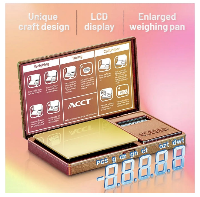 Digital Pocket Scale, 500g by 0.01g, Precision Gram Scale with Tare Scale Feature, 6 Units, Small Ounce Scale for Jewelry, Powder, Coins, Herb, Mini Scale with Battery