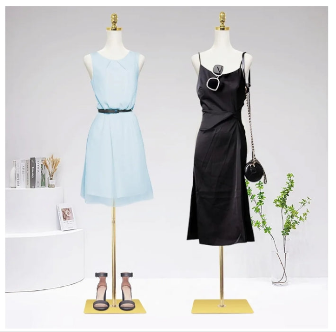 Dress Form Mannequin Torso, 43-73 Inch Height Adjustable Female Manikin Body Clothing Display with Metal Bracket and Rectangular Base for Sewing Dress Display,